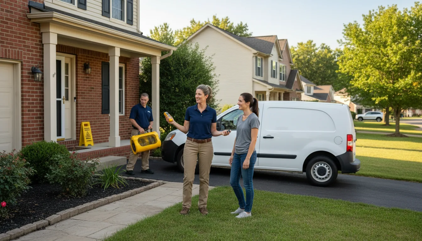 Residential water damage restoration in Albion, IL